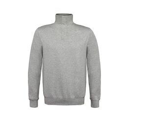 B&C BCID4 - ID.004 sweatshirt met kwartrits Heather Grey