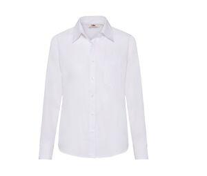 Fruit of the Loom SC411 - Popeline blouse met lange mouwen en vrouwelijke pasvorm White