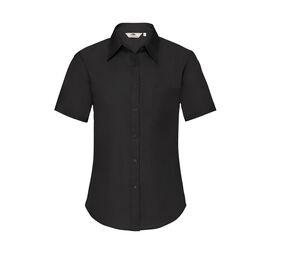 Fruit of the Loom SC416 - Popeline blouse met korte mouwen en vrouwelijke pasvorm Black