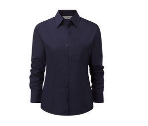 Russell Collection JZ34F - Long Sleeve Poplin Blouse Navy