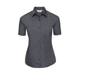 RUSSELL COLLECTION JZ35F - Dames Poplin Blouse Convoy Grey
