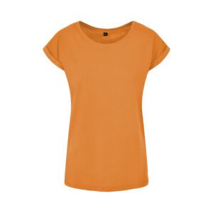 Build Your Brand BY021 - Verlenge Schouders T-shirt Dames Paradise Orange