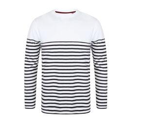 Front Row FR134 - Gestreept T-shirt met lange mouwen White / Navy