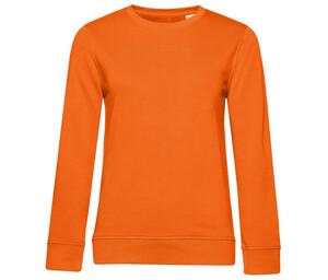 B&C BCW32B - Bio-sweatshirt voor dames met ronde hals Pure Orange