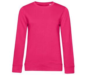 B&C BCW32B - Bio-sweatshirt voor dames met ronde hals Magenta Pink