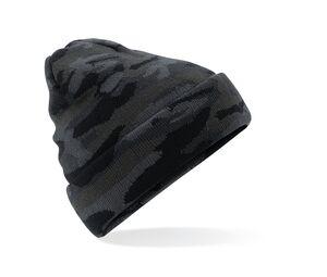 Beechfield BF419 - Beanie With Camouflage Lapel Midnight Camo