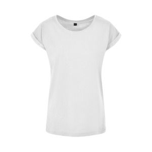 Build Your Brand BY021 - Verlenge Schouders T-shirt Dames White