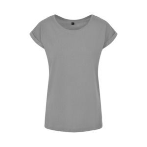 Build Your Brand BY021 - Verlenge Schouders T-shirt Dames Heather Grey