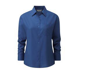 Russell Collection JZ34F - Long Sleeve Poplin Blouse Royal