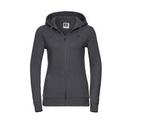 Russell JZ66F - Ladies' Authentic Zipped Hood Convoy Grey