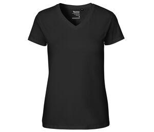 Neutral O81005 - T-shirt met V-hals voor dames Black
