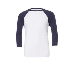 Bella + Canvas BE3200 - T-shirt met honkbalkraag White / Navy