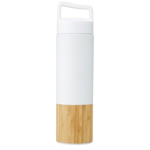 PF Concept 100669 - Torne koperen vacuüm geïsoleerde roestvrijstalen fles van 540 ml met bamboe buitenwand White