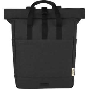 PF Concept 120678 - Joey 15 inch GRS gerecyclede canvas rolltop laptoprugzak 15 l Solid Black