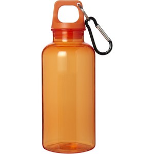 PF Concept 100778 - Oregon 400 ml waterfles van RCS-gecertificeerd gerecycled plastic met karabijnhaak Orange