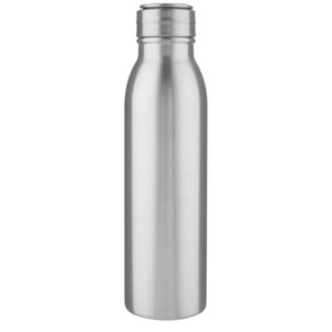 PF Concept 100792 - Harper 700 ml waterfles van RCS-gecertificeerd gerecycled roestvrij staal met metalen lus Silver