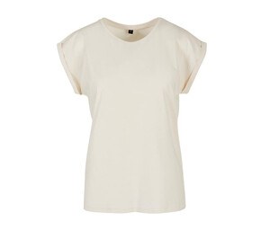 Build Your Brand BY021 - Verlenge Schouders T-shirt Dames whitesand