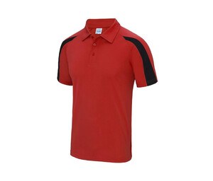JUST COOL JC043 - CONTRAST COOL POLO Fire Red / Jet Black