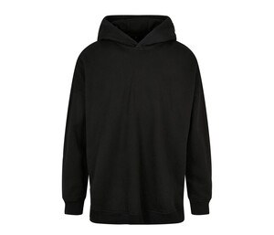 BUILD YOUR BRAND BY199 - OVERSIZED CUT ON SLEEVE HOODY Black